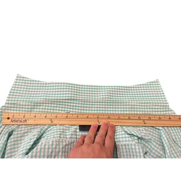 SUITSUPPLY Men's Long‎ Sleeve Dress Shirt White Teal Gingham Cotton Size 42 - Picture 8 of 10